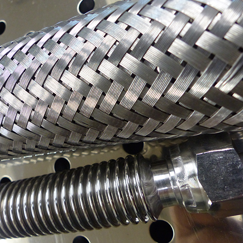 Edelstahl Kryo Schlauchleitung mit geflochtenem Drahtgeflecht und Wellschlauch f&uuml;r Tieftemperatur Anwendungen von Hatec Flex