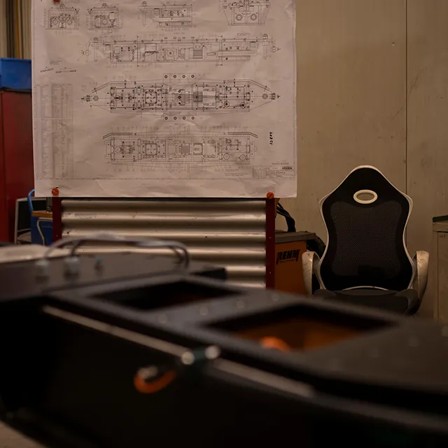 Servicebereich mit technischen Zeichnungen und Anlagenkomponenten als Teil der Wartungs und Unterst&uuml;tzungsleistungen der Storm GmbH